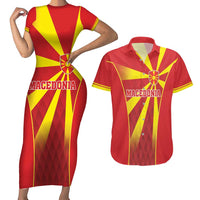 Custom Macedonia Football Couples Matching Short Sleeve Bodycon Dress and Hawaiian Shirt Come On Lavovi - Wonder Print Shop