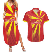 Custom Macedonia Football Couples Matching Summer Maxi Dress and Hawaiian Shirt Come On Lavovi - Wonder Print Shop