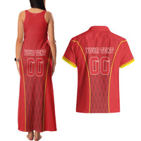 Custom Macedonia Football Couples Matching Tank Maxi Dress and Hawaiian Shirt Come On Lavovi - Wonder Print Shop