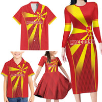 Custom Macedonia Football Family Matching Long Sleeve Bodycon Dress and Hawaiian Shirt Come On Lavovi - Wonder Print Shop