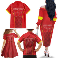 Custom Macedonia Football Family Matching Off The Shoulder Long Sleeve Dress and Hawaiian Shirt Come On Lavovi - Wonder Print Shop
