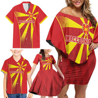 Custom Macedonia Football Family Matching Off Shoulder Short Dress and Hawaiian Shirt Come On Lavovi - Wonder Print Shop
