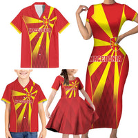 Custom Macedonia Football Family Matching Short Sleeve Bodycon Dress and Hawaiian Shirt Come On Lavovi - Wonder Print Shop