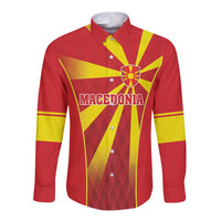 Custom Macedonia Football Long Sleeve Button Shirt Come On Lavovi - Wonder Print Shop