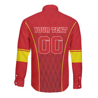 Custom Macedonia Football Long Sleeve Button Shirt Come On Lavovi - Wonder Print Shop