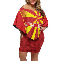 Custom Macedonia Football Off Shoulder Short Dress Come On Lavovi - Wonder Print Shop