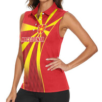 Custom Macedonia Football Women Sleeveless Polo Shirt Come On Lavovi - Wonder Print Shop