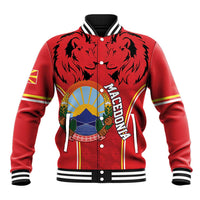 Personalized Macedonia Lion Baseball Jacket National Emblem - Wonder Print Shop