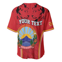 Personalized Macedonia Lion Baseball Jersey National Emblem - Wonder Print Shop