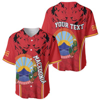 Personalized Macedonia Lion Baseball Jersey National Emblem - Wonder Print Shop