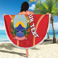 Personalized Macedonia Lion Beach Blanket National Emblem - Wonder Print Shop