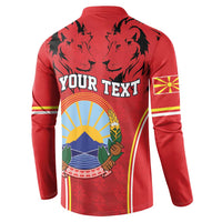 Personalized Macedonia Lion Button Sweatshirt National Emblem - Wonder Print Shop