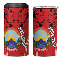 Personalized Macedonia Lion 4 in 1 Can Cooler Tumbler National Emblem - Wonder Print Shop