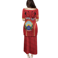 Personalized Macedonia Lion Family Matching Puletasi and Hawaiian Shirt National Emblem - Wonder Print Shop