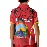 Personalized Macedonia Lion Kid Polo Shirt National Emblem - Wonder Print Shop