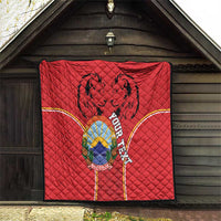 Personalized Macedonia Lion Quilt National Emblem - Wonder Print Shop