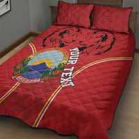 Personalized Macedonia Lion Quilt Bed Set National Emblem - Wonder Print Shop