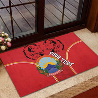 Personalized Macedonia Lion Rubber Doormat National Emblem - Wonder Print Shop