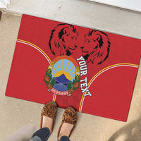 Personalized Macedonia Lion Rubber Doormat National Emblem - Wonder Print Shop