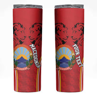Personalized Macedonia Lion Skinny Tumbler National Emblem - Wonder Print Shop
