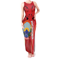 Personalized Macedonia Lion Tank Maxi Dress National Emblem - Wonder Print Shop