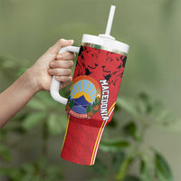 Personalized Macedonia Lion Tumbler With Handle National Emblem - Wonder Print Shop