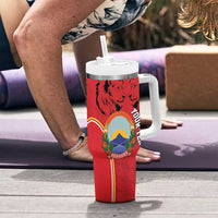 Personalized Macedonia Lion Tumbler With Handle National Emblem - Wonder Print Shop