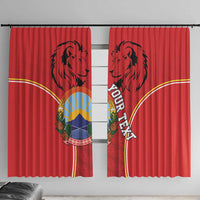 Personalized Macedonia Lion Window Curtain National Emblem - Wonder Print Shop