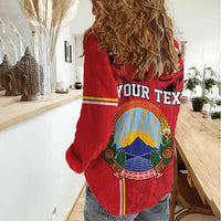 Personalized Macedonia Lion Women Casual Shirt National Emblem - Wonder Print Shop