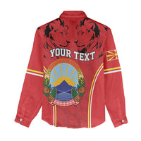 Personalized Macedonia Lion Women Casual Shirt National Emblem - Wonder Print Shop