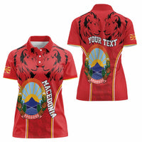 Personalized Macedonia Lion Women Polo Shirt National Emblem - Wonder Print Shop