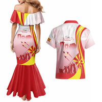 Macedonia Independence Day Couples Matching Mermaid Dress and Hawaiian Shirt Den na nezavisnosta - Wonder Print Shop