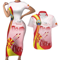 Macedonia Independence Day Couples Matching Short Sleeve Bodycon Dress and Hawaiian Shirt Den na nezavisnosta - Wonder Print Shop