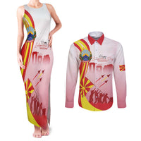 Macedonia Independence Day Couples Matching Tank Maxi Dress and Long Sleeve Button Shirt Den na nezavisnosta - Wonder Print Shop