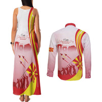 Macedonia Independence Day Couples Matching Tank Maxi Dress and Long Sleeve Button Shirt Den na nezavisnosta - Wonder Print Shop
