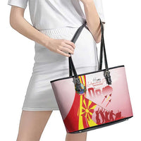 Macedonia Independence Day Leather Tote Bag Den na nezavisnosta - Wonder Print Shop