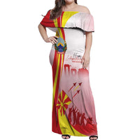 Macedonia Independence Day Off Shoulder Maxi Dress Den na nezavisnosta - Wonder Print Shop