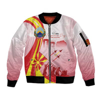 Macedonia Independence Day Sleeve Zip Bomber Jacket Den na nezavisnosta - Wonder Print Shop