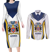 Personalized Azores Portugal Couples Matching Long Sleeve Bodycon Dress and Long Sleeve Button Shirt Sporty Style - Wonder Print Shop