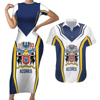 Personalized Azores Portugal Couples Matching Short Sleeve Bodycon Dress and Hawaiian Shirt Sporty Style - Wonder Print Shop