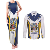 Personalized Azores Portugal Couples Matching Tank Maxi Dress and Long Sleeve Button Shirt Sporty Style - Wonder Print Shop
