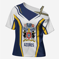 Personalized Azores Portugal Cross Shoulder Shirt Sporty Style - Wonder Print Shop