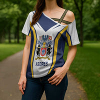 Personalized Azores Portugal Cross Shoulder Shirt Sporty Style - Wonder Print Shop