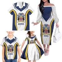 Personalized Azores Portugal Family Matching Off The Shoulder Long Sleeve Dress and Hawaiian Shirt Sporty Style - Wonder Print Shop