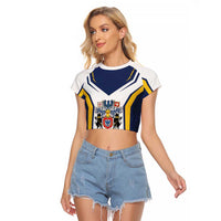 Personalized Azores Portugal Raglan Cropped T Shirt Sporty Style - Wonder Print Shop