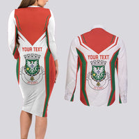 Personalized Aveiro Portugal Couples Matching Long Sleeve Bodycon Dress and Long Sleeve Button Shirt Sporty Style - Wonder Print Shop