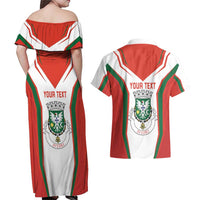 Personalized Aveiro Portugal Couples Matching Off Shoulder Maxi Dress and Hawaiian Shirt Sporty Style - Wonder Print Shop