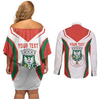 Personalized Aveiro Portugal Couples Matching Off Shoulder Short Dress and Long Sleeve Button Shirt Sporty Style - Wonder Print Shop