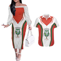 Personalized Aveiro Portugal Couples Matching Off The Shoulder Long Sleeve Dress and Hawaiian Shirt Sporty Style - Wonder Print Shop