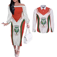 Personalized Aveiro Portugal Couples Matching Off The Shoulder Long Sleeve Dress and Long Sleeve Button Shirt Sporty Style - Wonder Print Shop